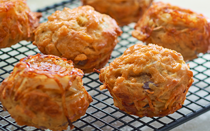 Muffins de Rosti au thon et lait de coco